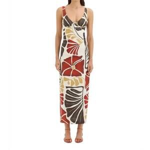 NEW SIR. julietta balconette midi dress in fiorello rosso